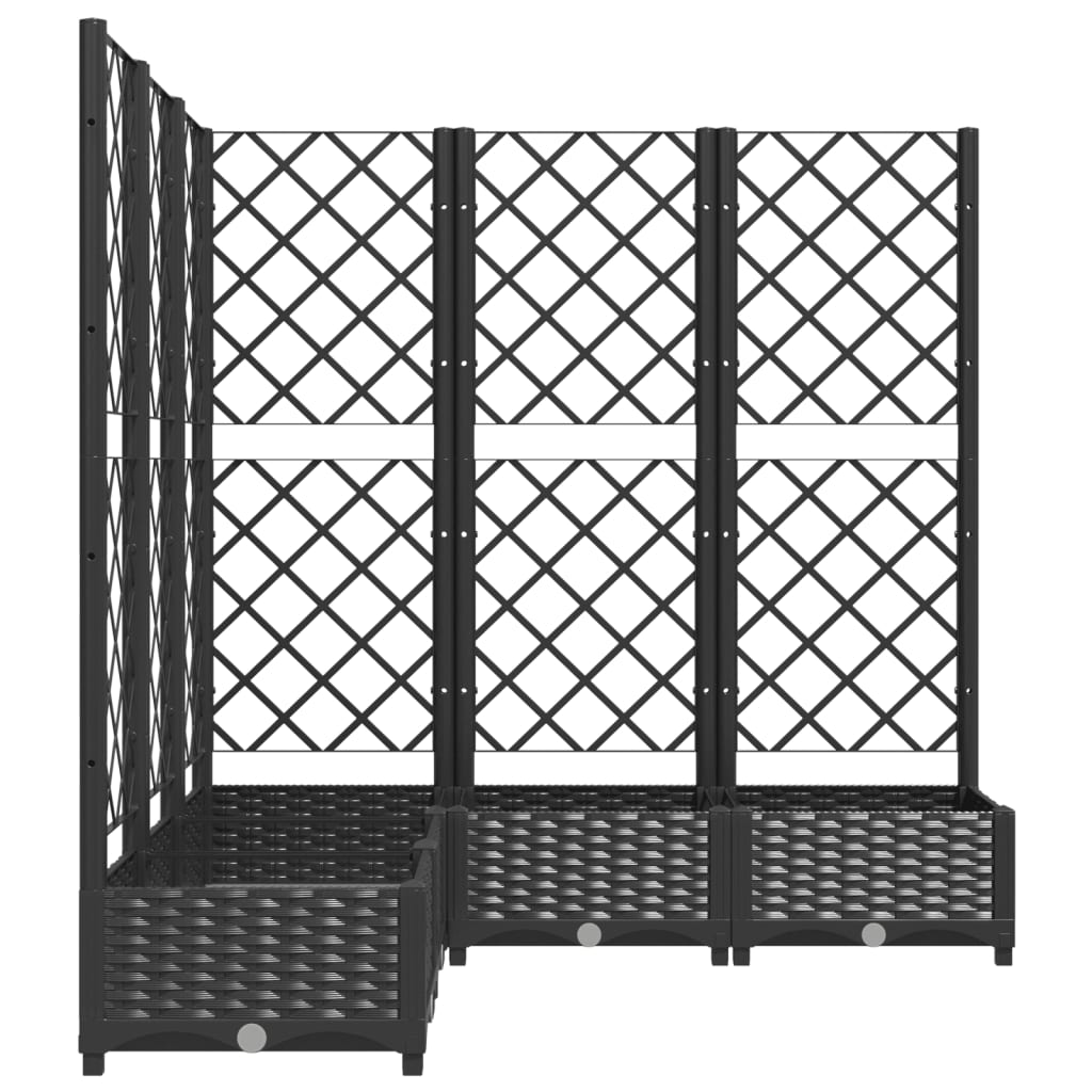 Plantekasse med espalier svart 120x120x121,5 cm PP