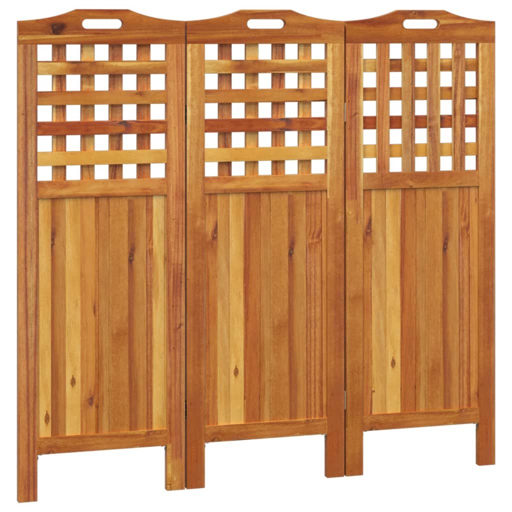 Romdeler 3 paneler 121,5x2x115 cm heltre akasie