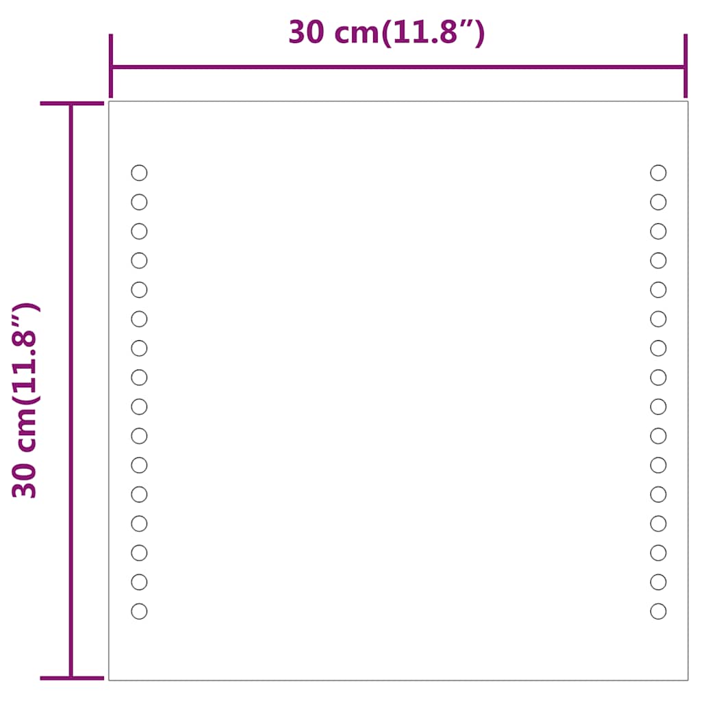 Baderomsspeil med LED 30x30 cm
