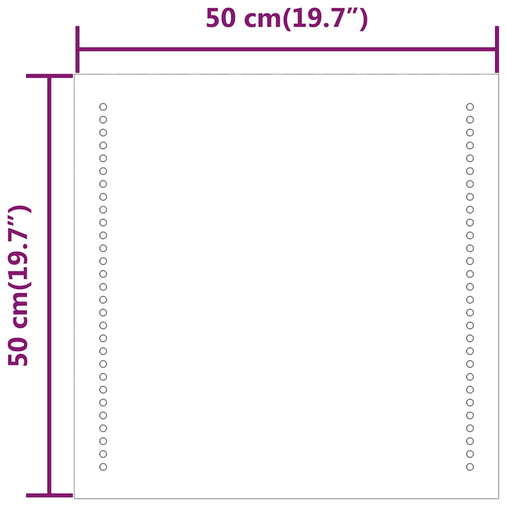 Baderomsspeil med LED 50x50 cm