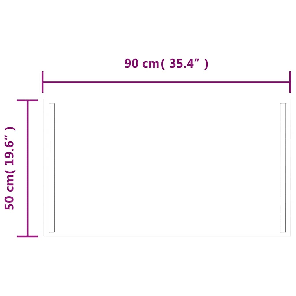 Baderomsspeil med LED 90x50 cm