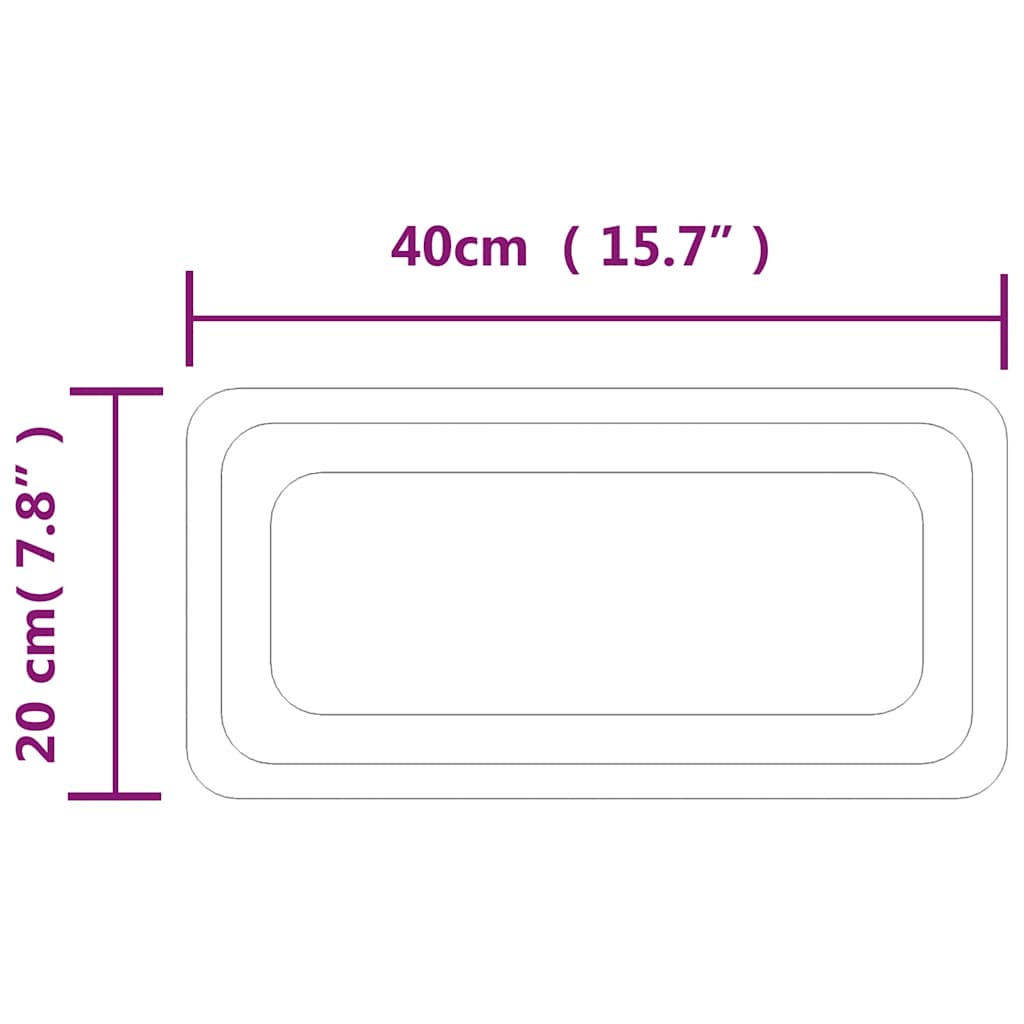 Baderomsspeil med LED 40x20 cm