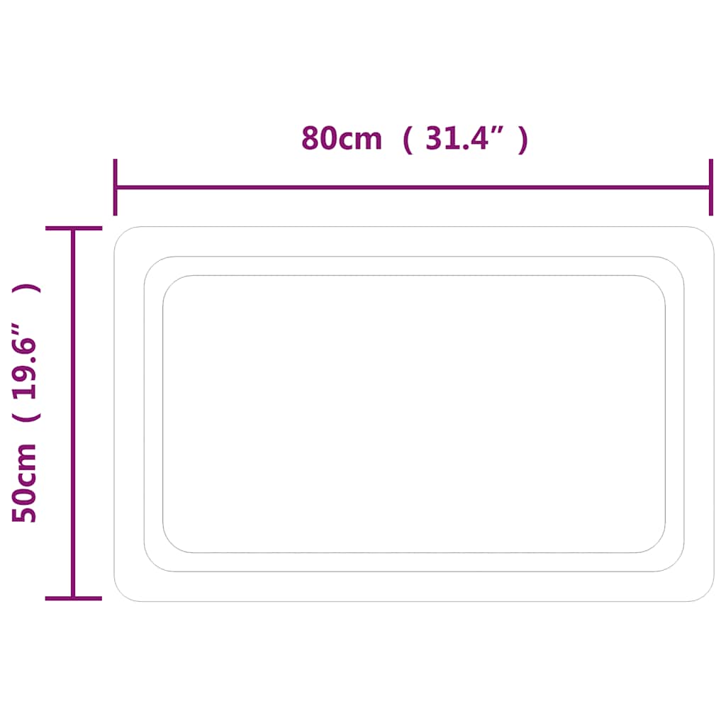 Baderomsspeil med LED 80x50 cm