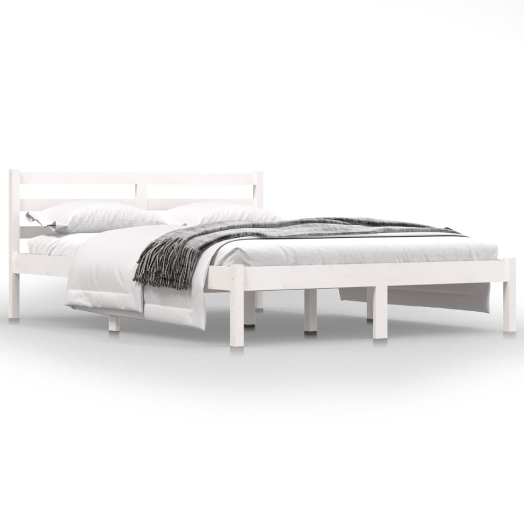 Sengeramme heltre furu 135x190 cm hvit Double