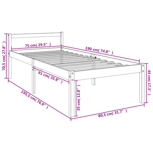 Seniorseng 75x190 cm heltre furu