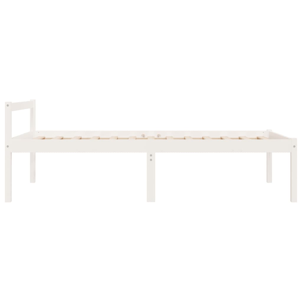 Seniorseng hvit 75x190 cm heltre furu