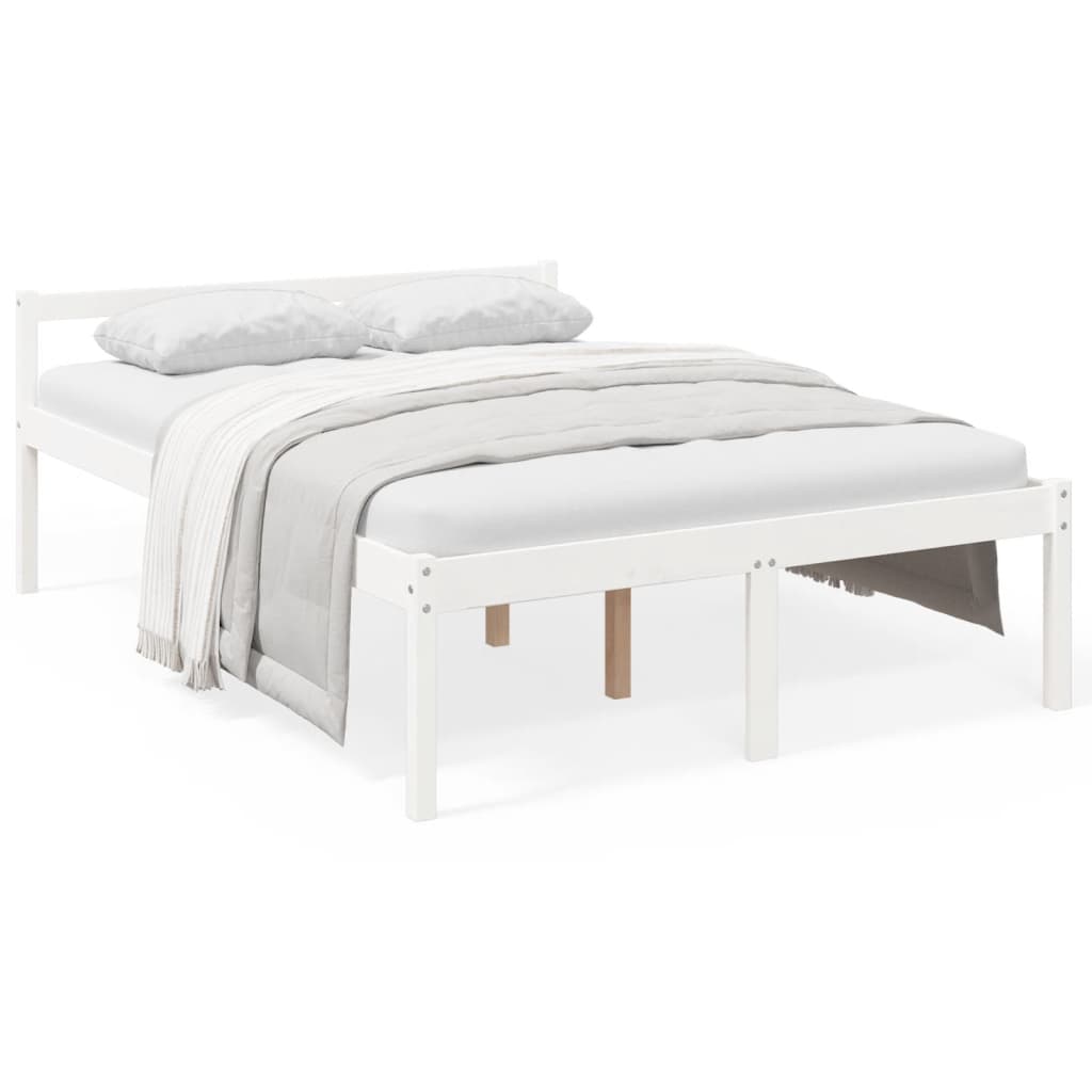 Seniorseng hvit 120x200 cm heltre furu