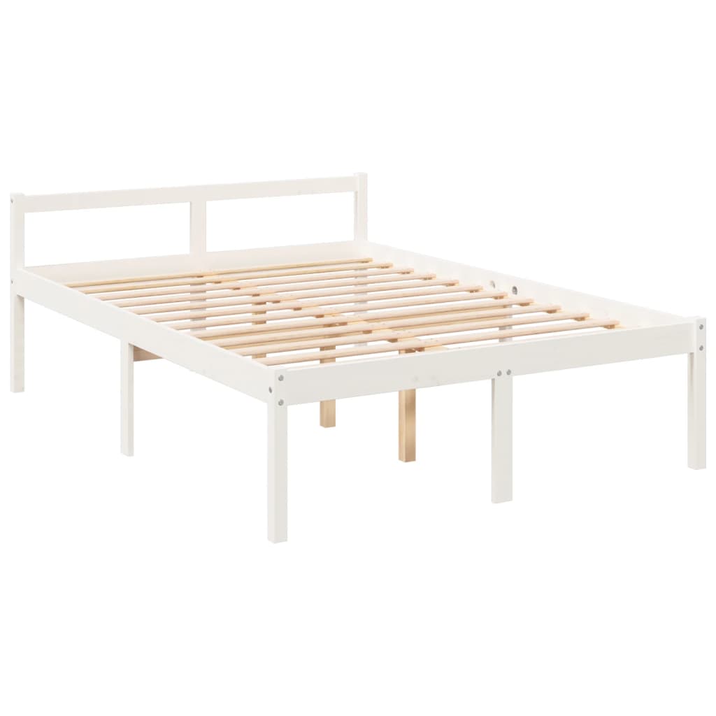Seniorseng hvit 120x200 cm heltre furu