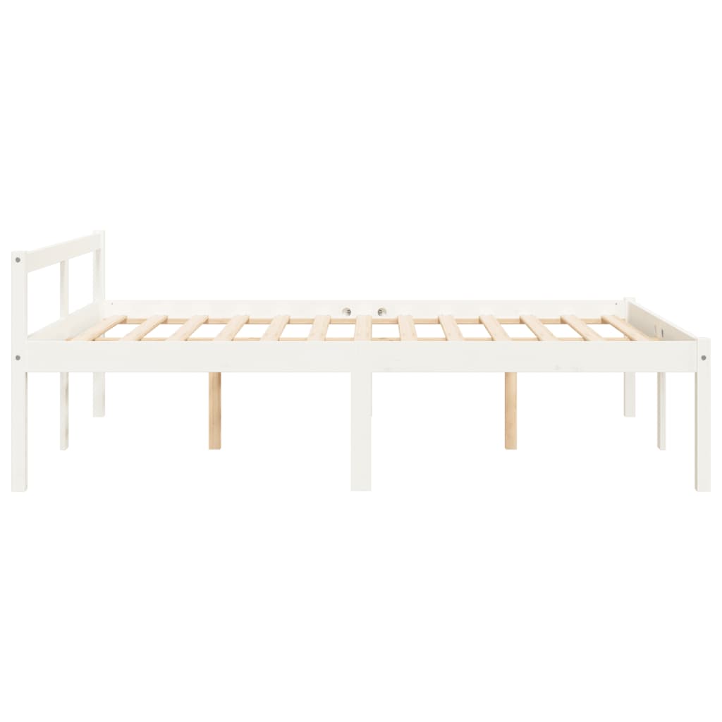 Seniorseng hvit 120x200 cm heltre furu