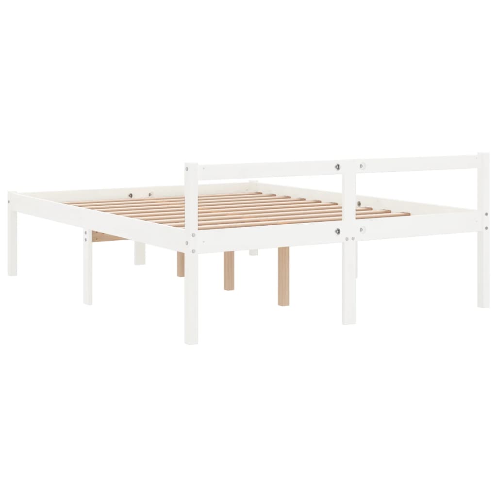 Seniorseng hvit 120x200 cm heltre furu