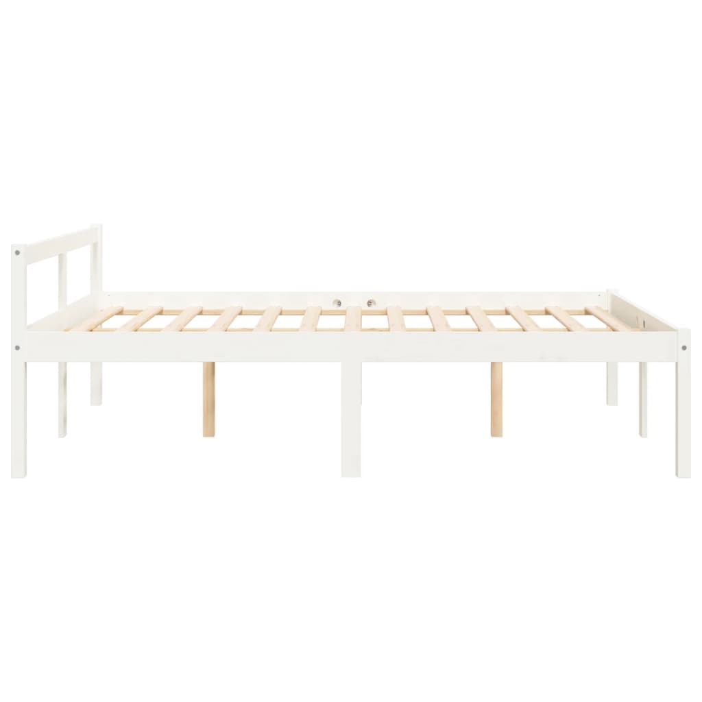 Seniorseng hvit 140x200 cm heltre furu