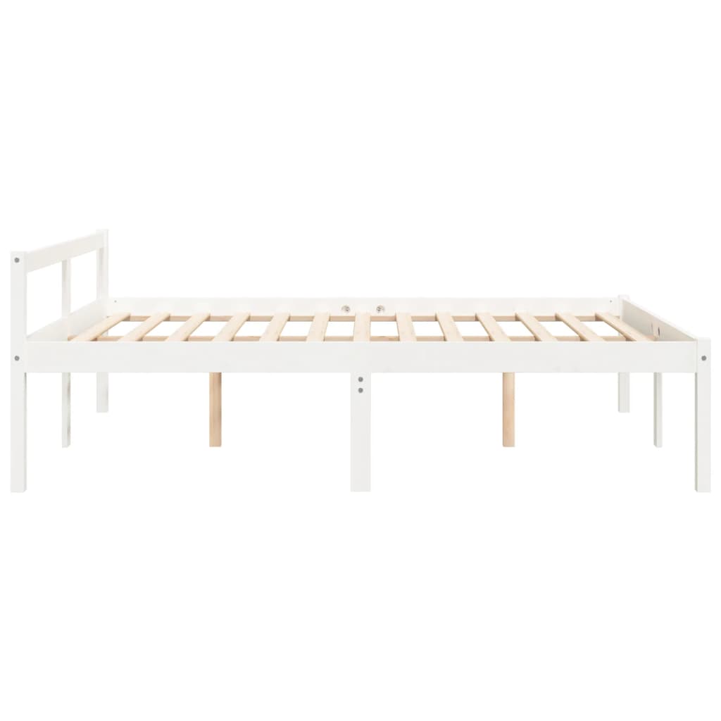 Seniorseng hvit 160x200 cm heltre furu