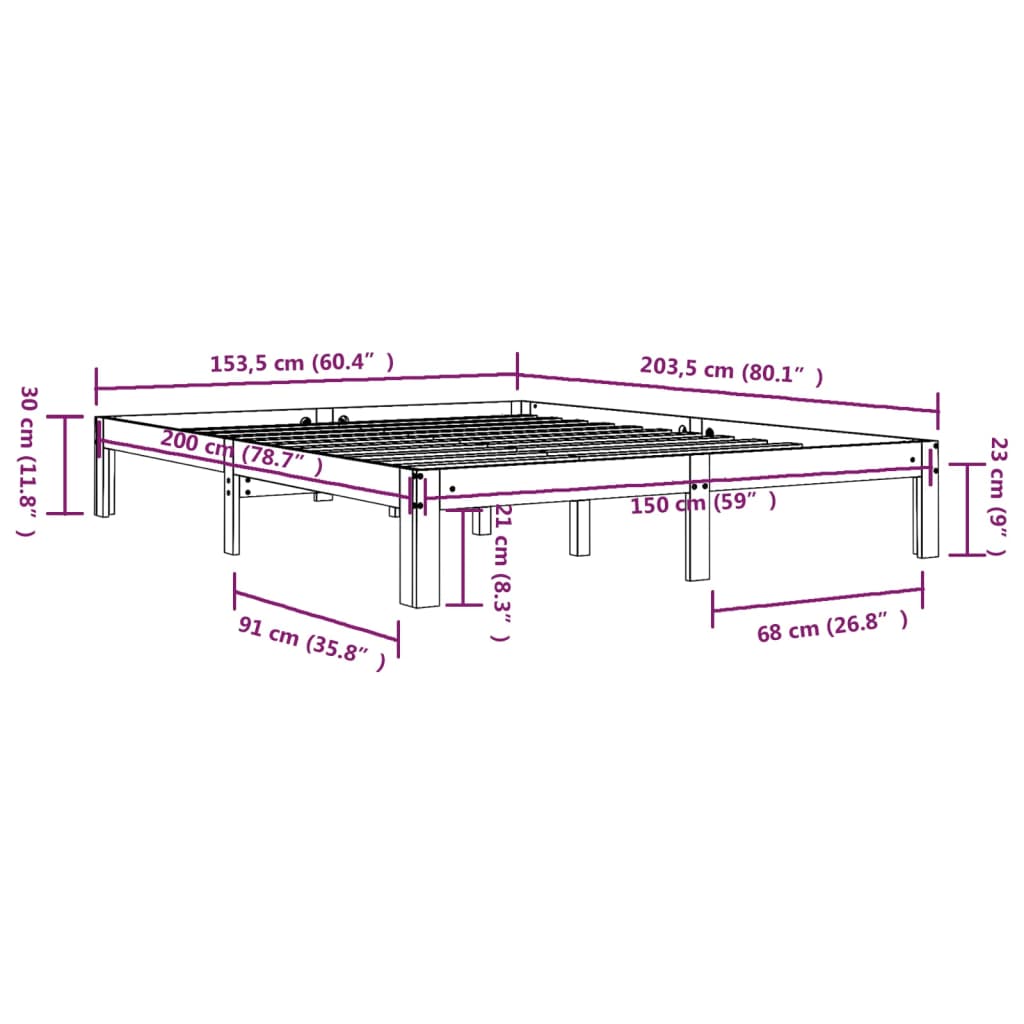 Sengeramme heltre 150x200 cm King Size
