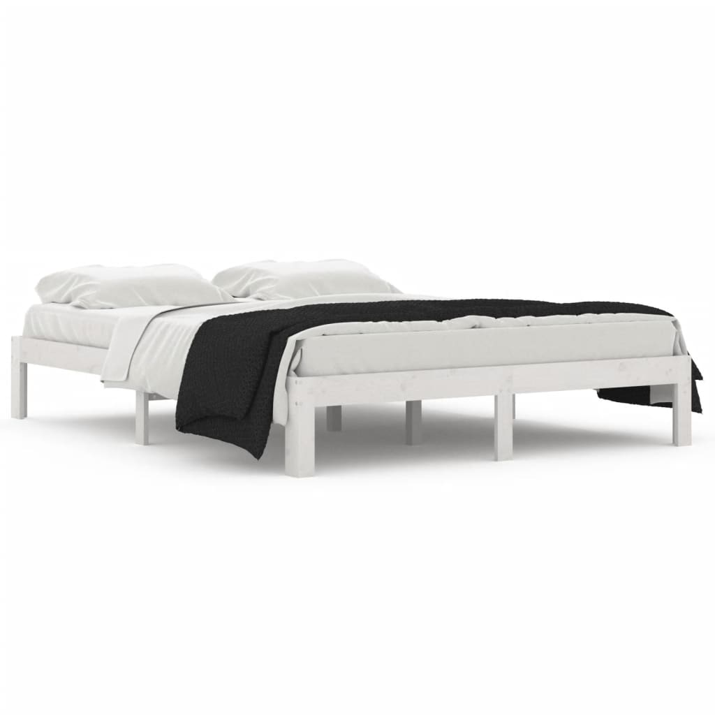 Sengeramme hvit heltre 150x200 cm King Size