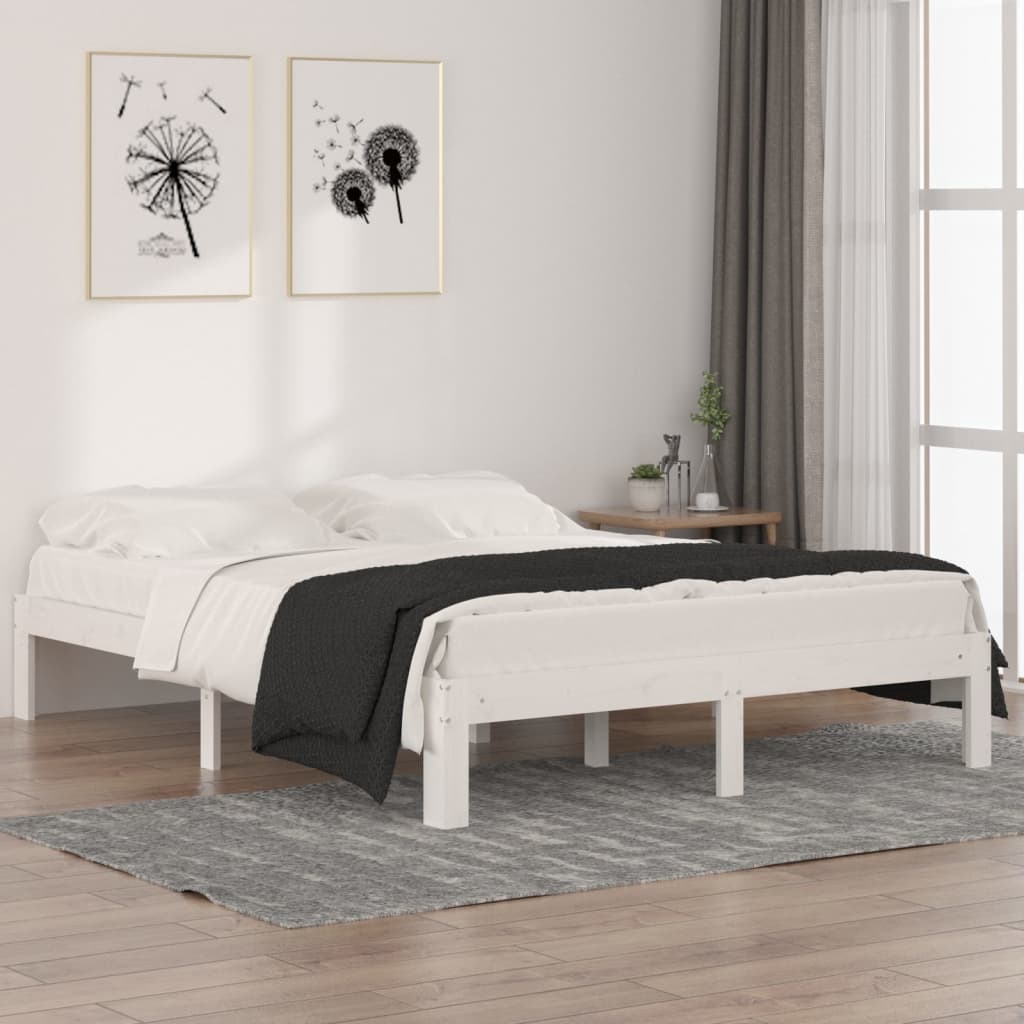 Sengeramme hvit heltre 150x200 cm King Size