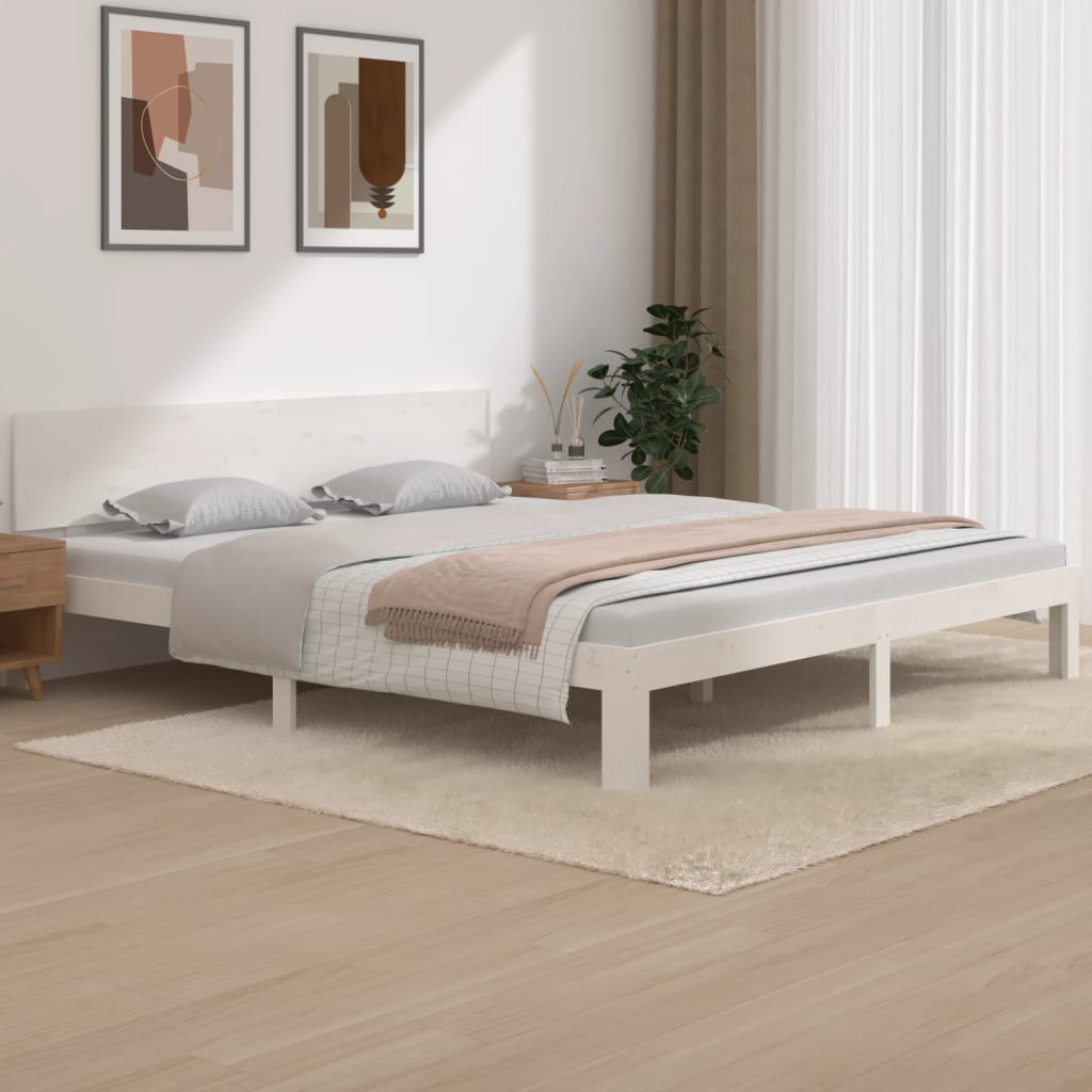 Sengeramme hvit heltre 180x200 cm Super King