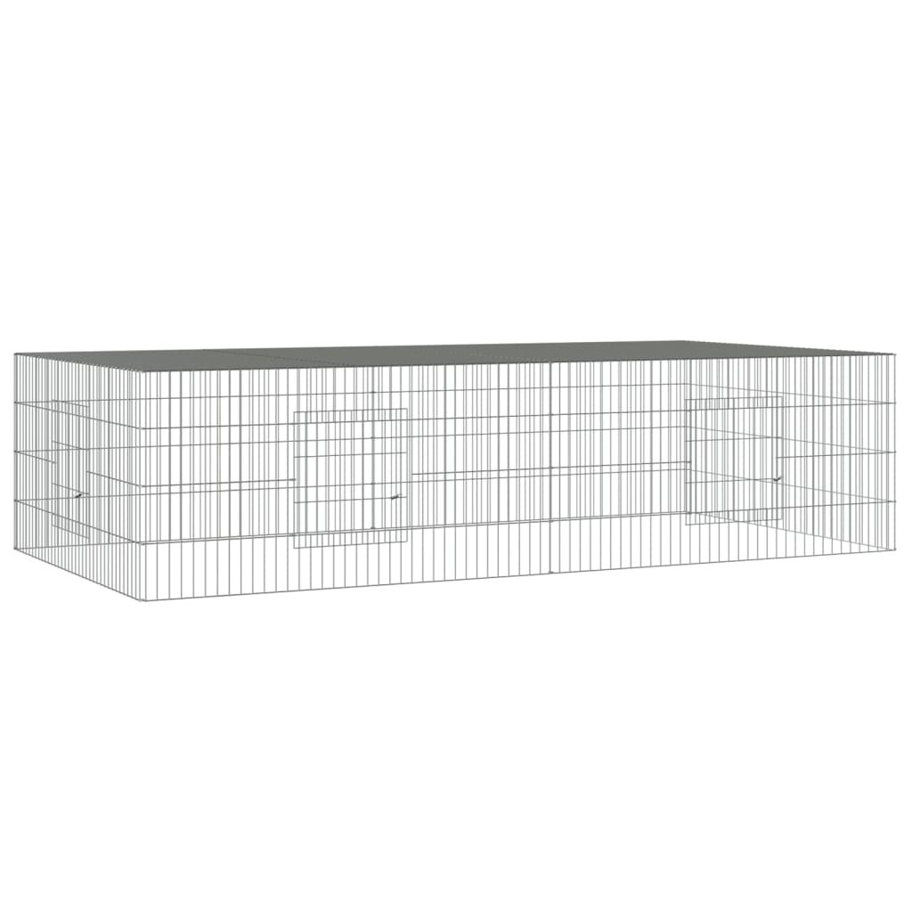Kaninbur med 2 paneler 220x110x55 cm galvanisert jern
