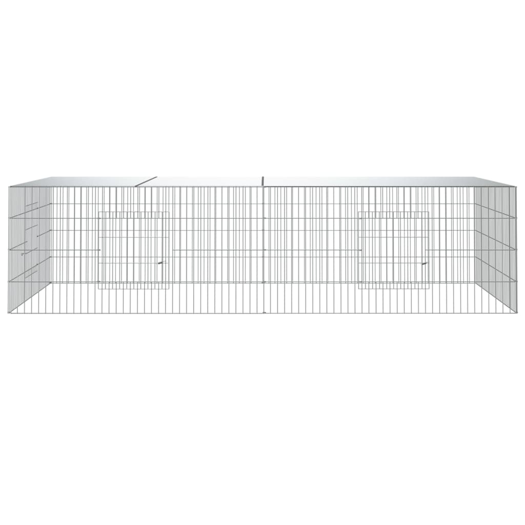 Kaninbur med 2 paneler 220x110x55 cm galvanisert jern