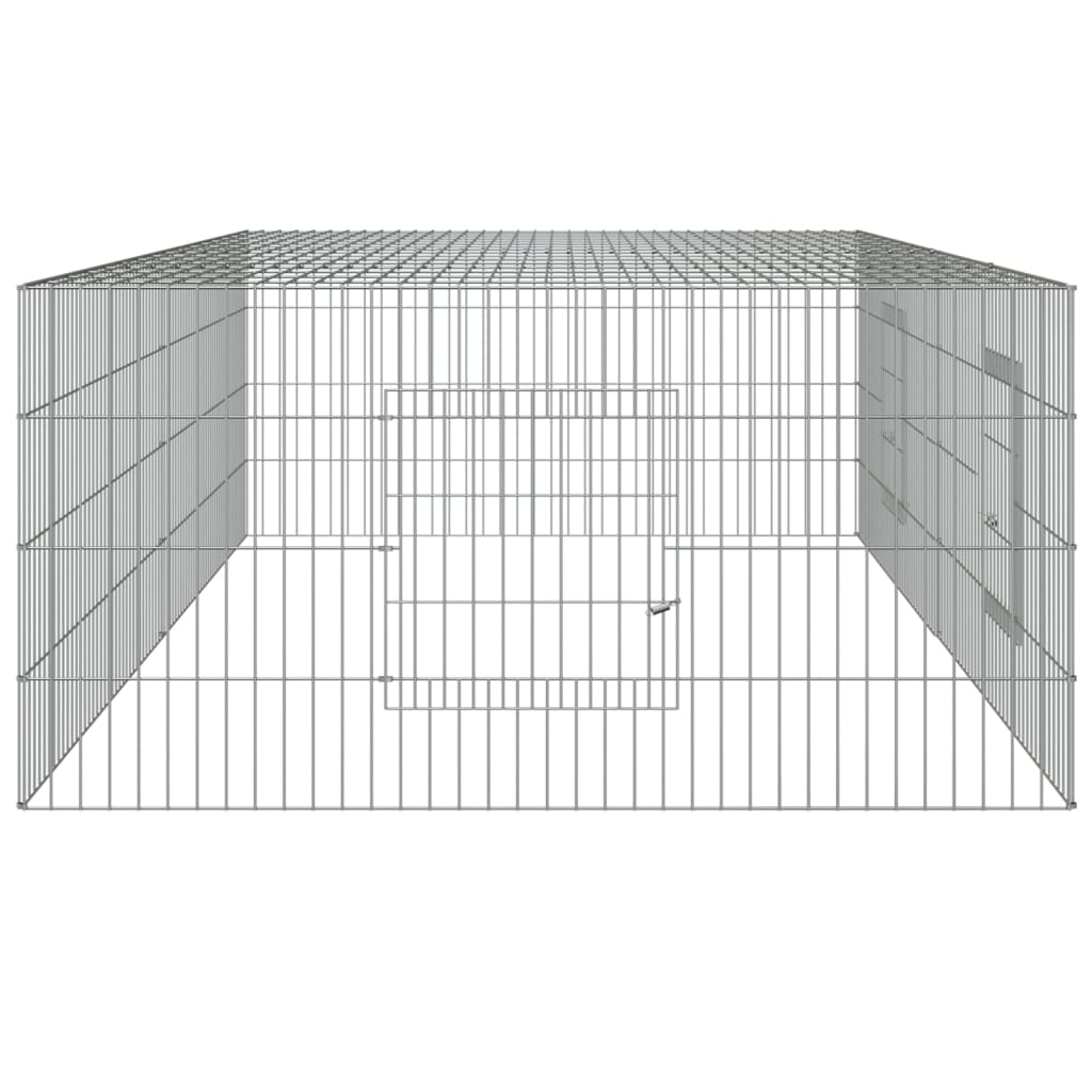 Kaninbur med 2 paneler 220x110x55 cm galvanisert jern