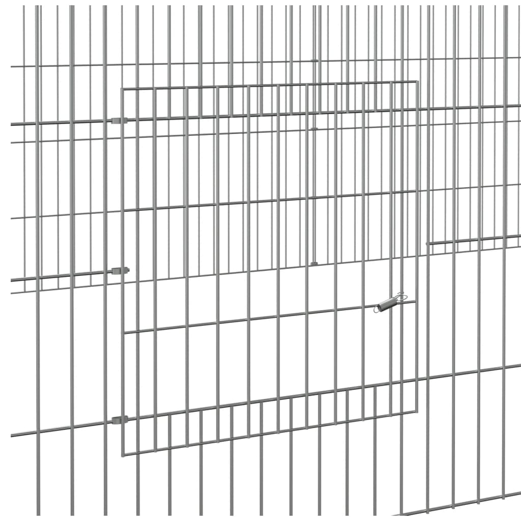 Kaninbur med 2 paneler 220x110x55 cm galvanisert jern
