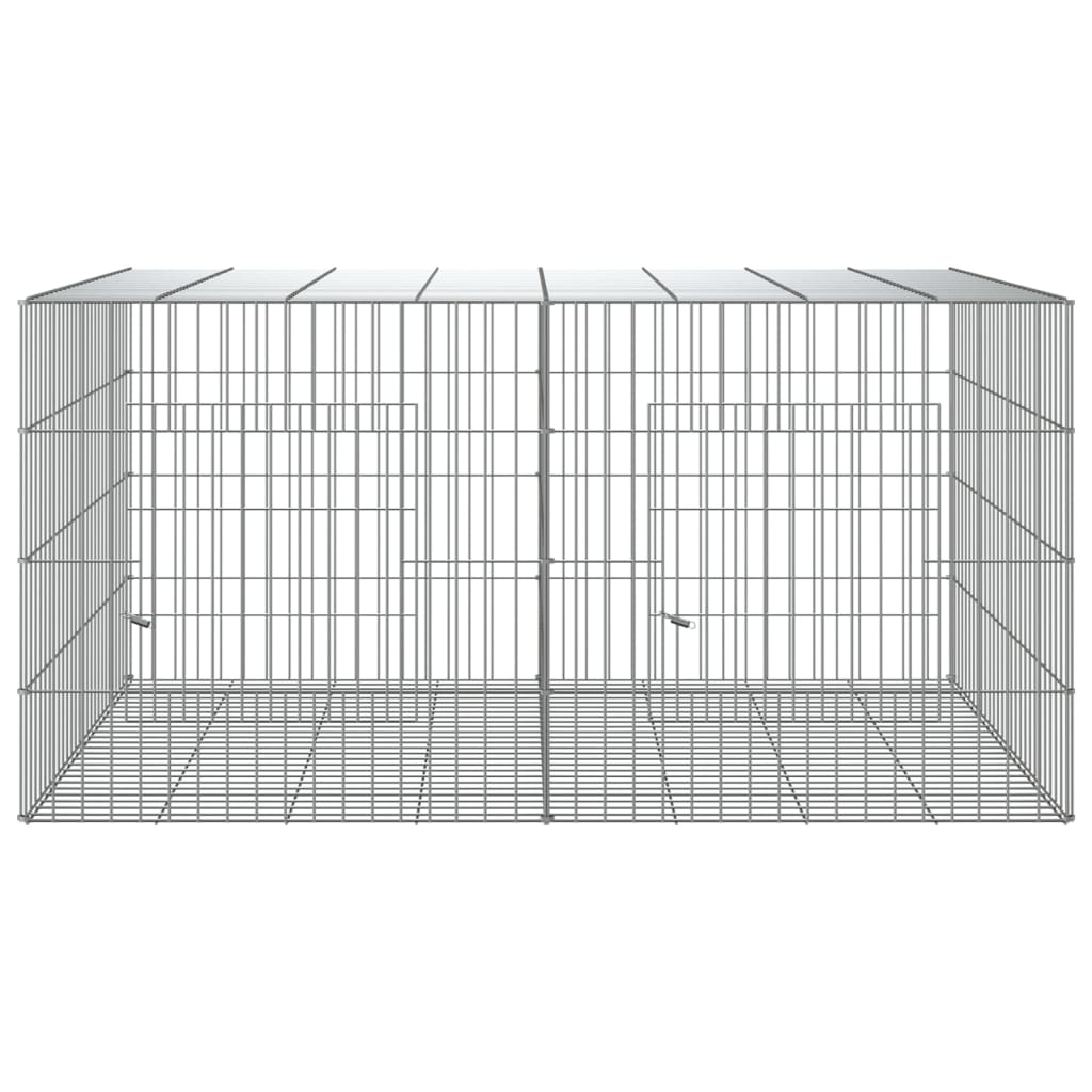 Kaninbur med 2 paneler 110x79x54 cm galvanisert jern
