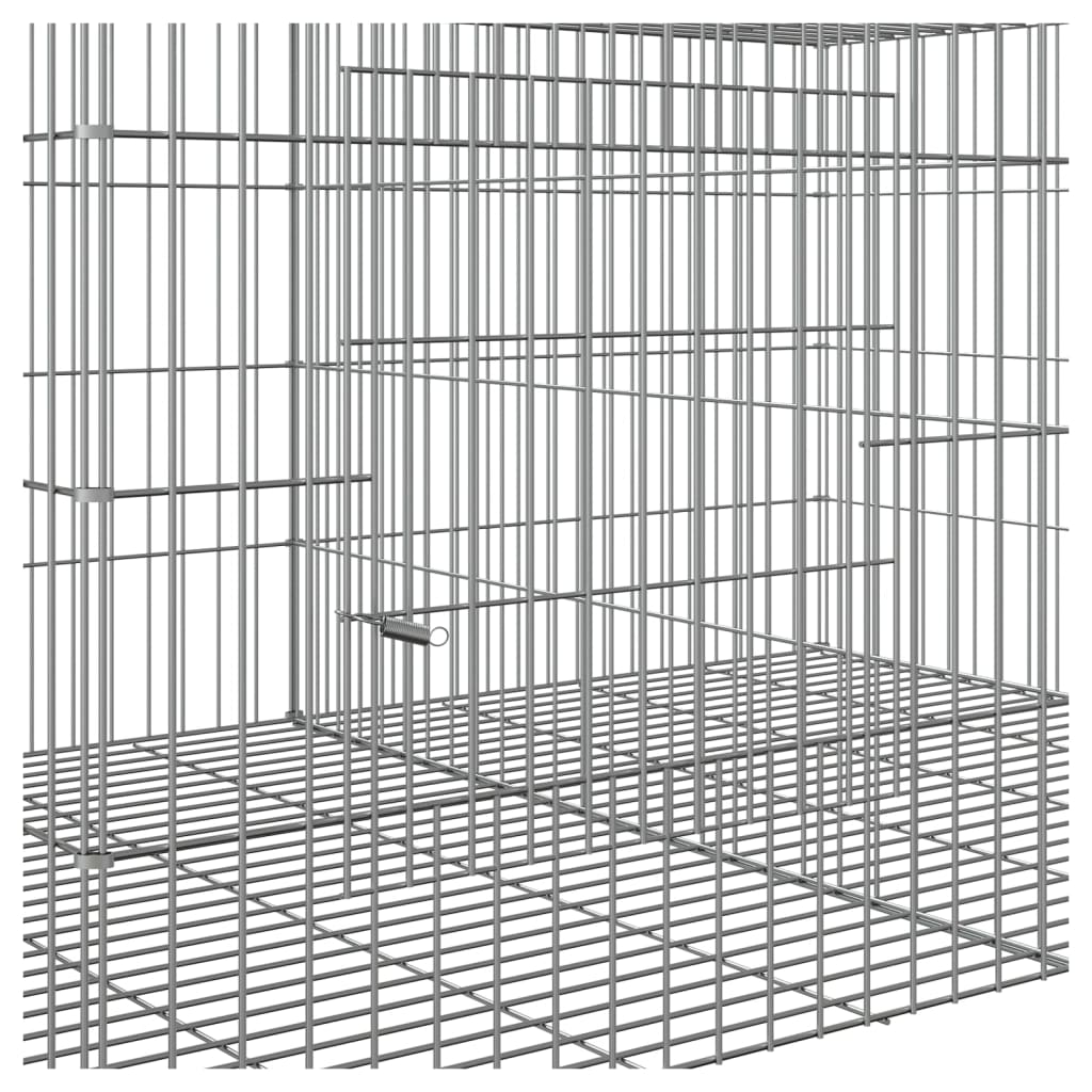 Kaninbur med 6 paneler 327x79x54 cm galvanisert jern