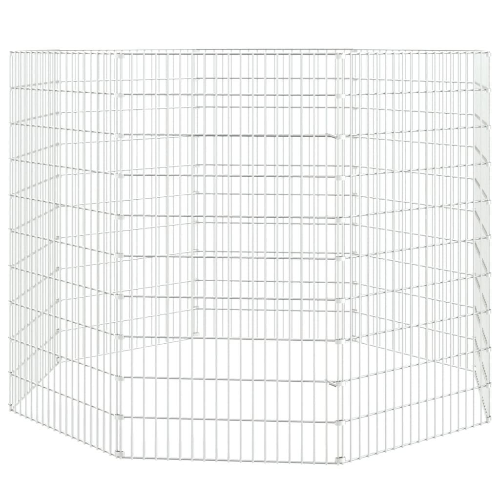 Dyreinnhegning for frittgående dyr med 8 paneler, 54 x 100 cm, galvanisert jern