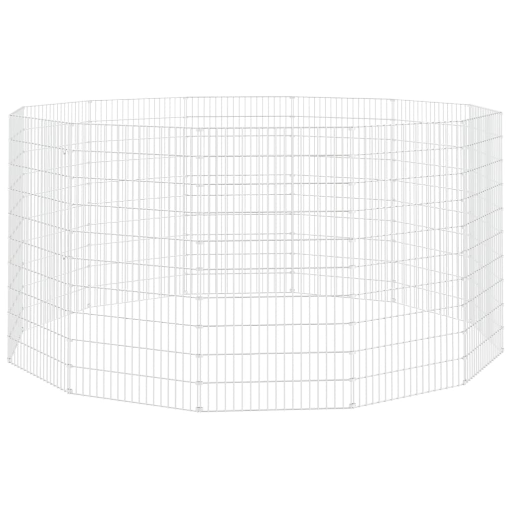 Dyreinnhegning for frittgående dyr med 12 paneler, 54 x 100 cm, galvanisert jern