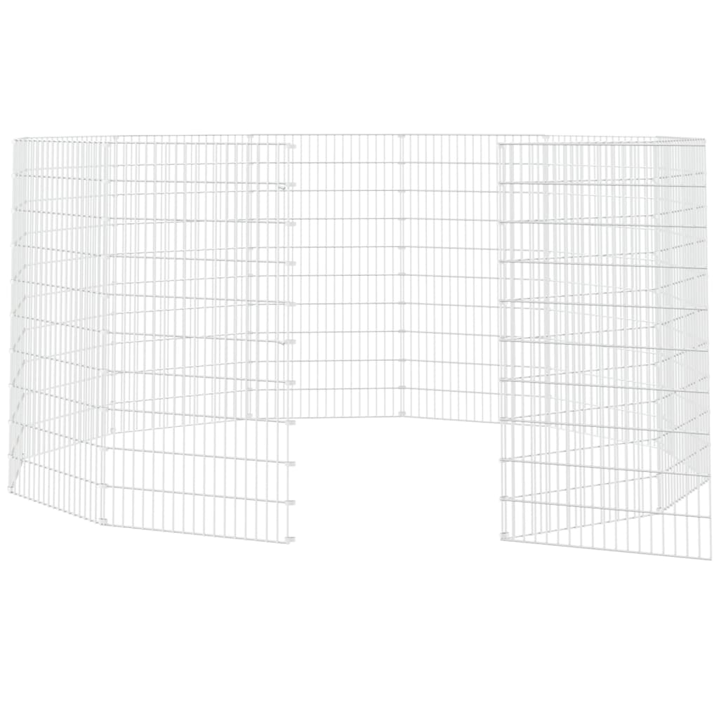 Dyreinnhegning for frittgående dyr med 12 paneler, 54 x 100 cm, galvanisert jern