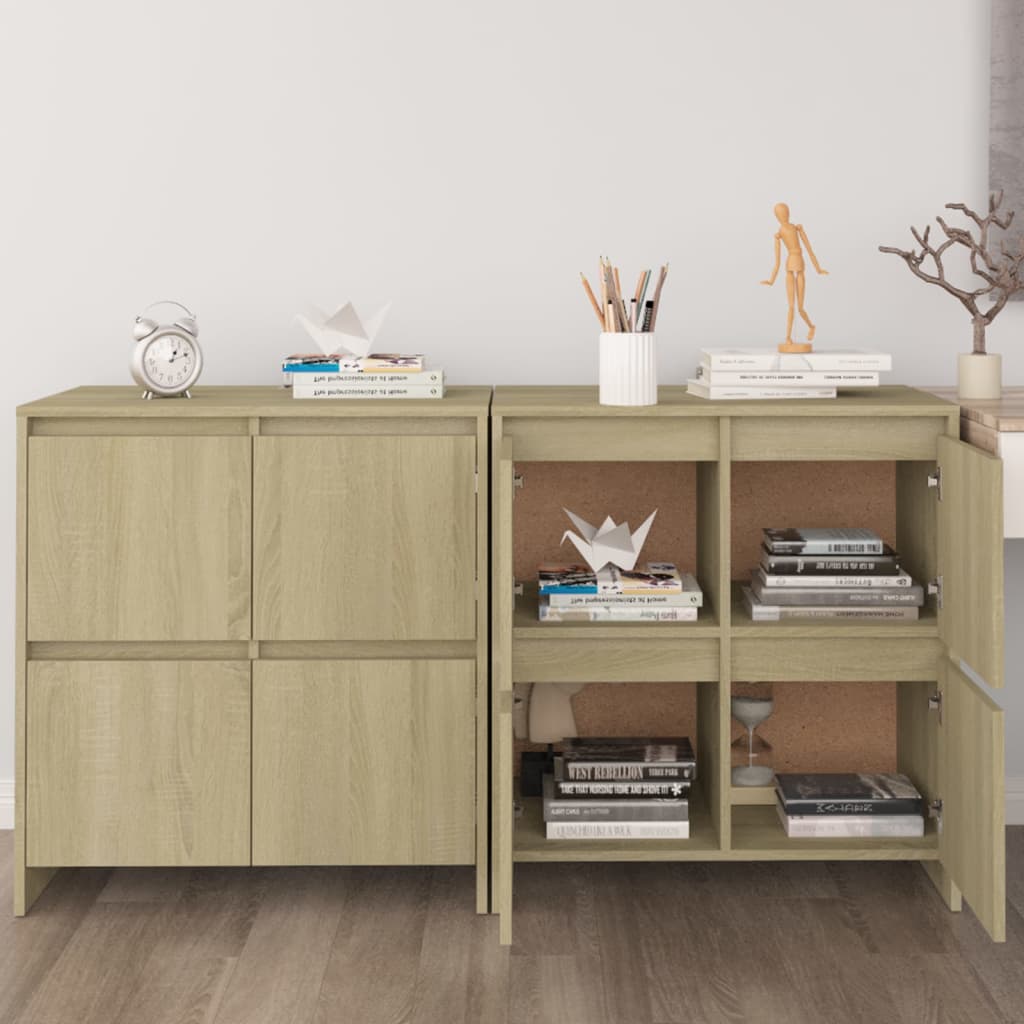 Skjenker 2 stk sonoma eik 70x41x75 cm konstruert tre