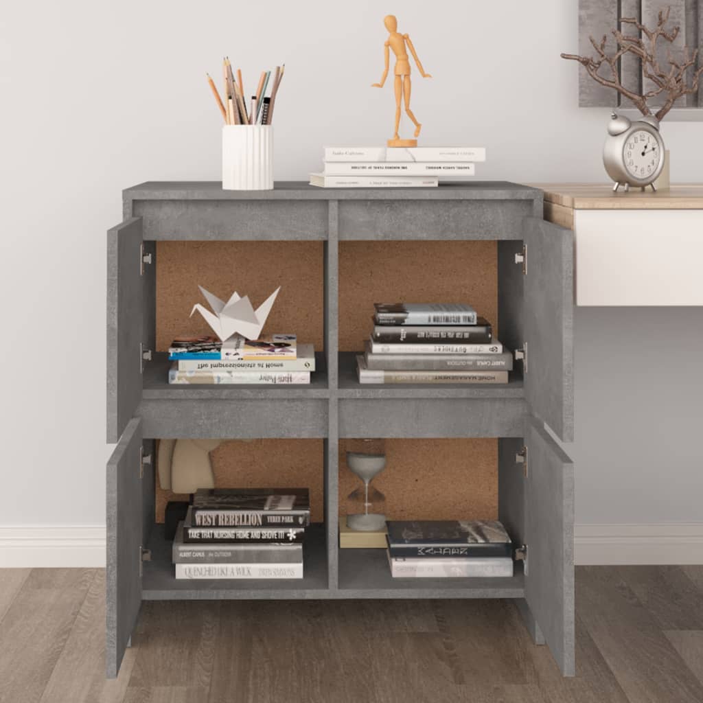 Skjenker 2 stk betonggrå 70x41x75 cm konstruert tre