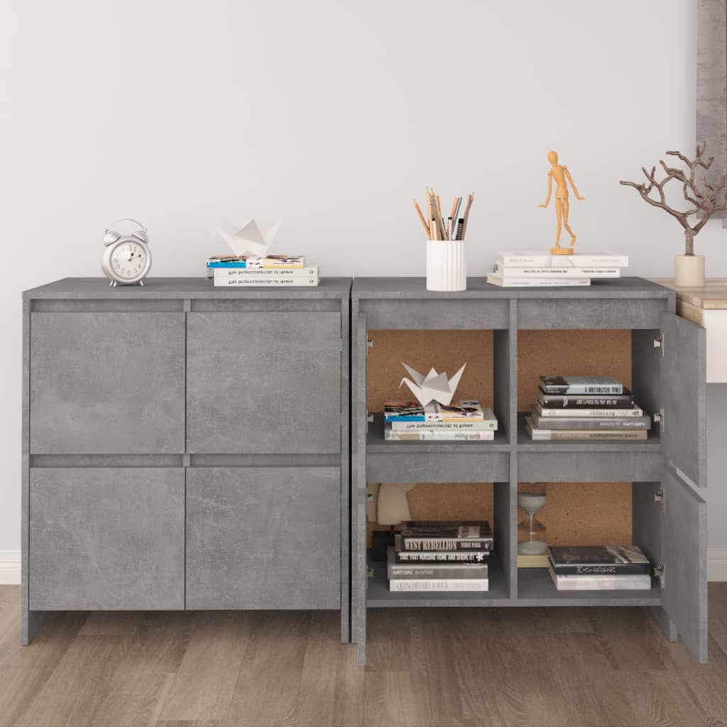 Skjenker 2 stk betonggrå 70x41x75 cm konstruert tre