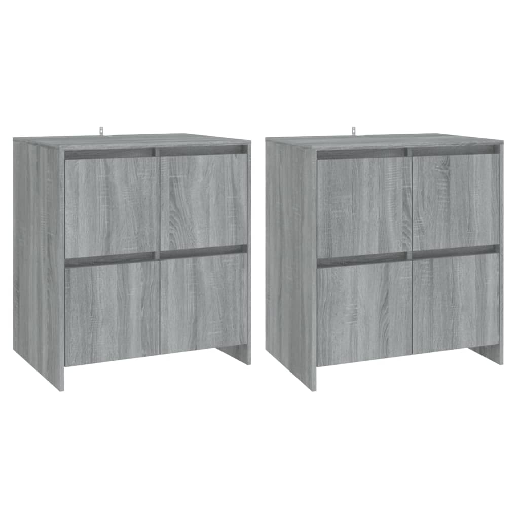 Skjenker 2 stk grå sonoma eik 70x41x75 cm konstruert tre