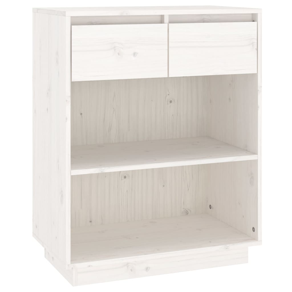Konsollskap hvit 60x34x75 cm heltre furu