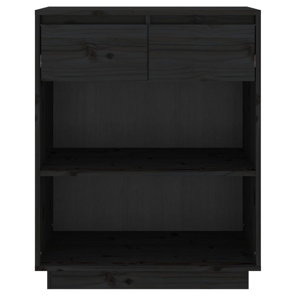 Konsollskap svart 60x34x75 cm heltre furu