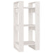 Bokhylle/romdeler hvit 41x35x91 cm heltre furu