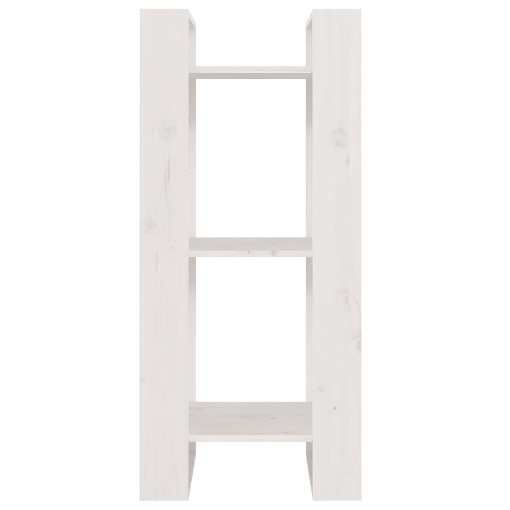 Bokhylle/romdeler hvit 41x35x91 cm heltre furu