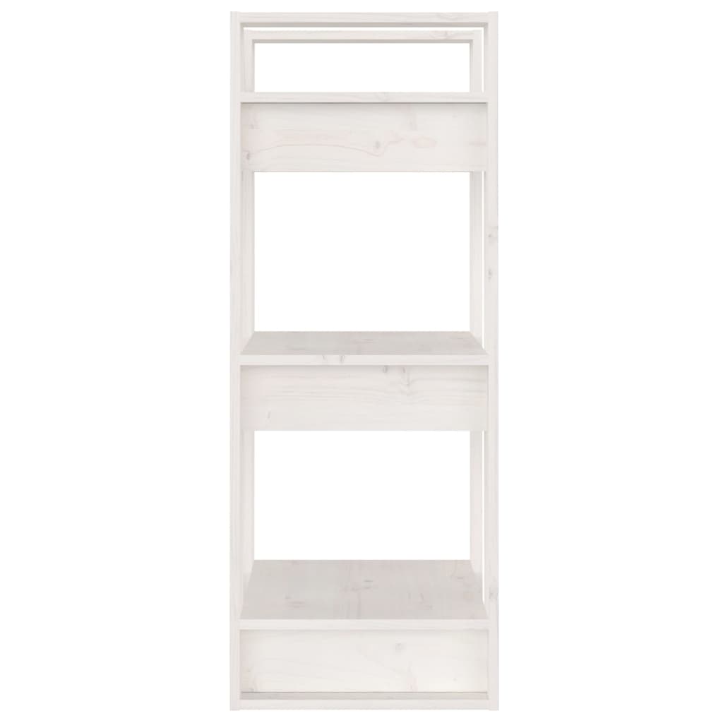 Bokhylle/romdeler hvit 41x35x91 cm heltre furu