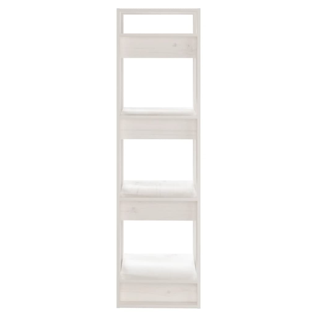 Bokhylle/romdeler hvit 41x35x125 cm heltre furu