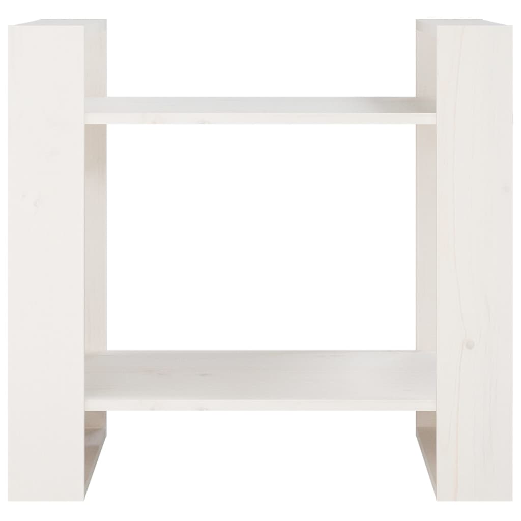 Bokhylle/romdeler hvit 60x35x57 cm heltre furu