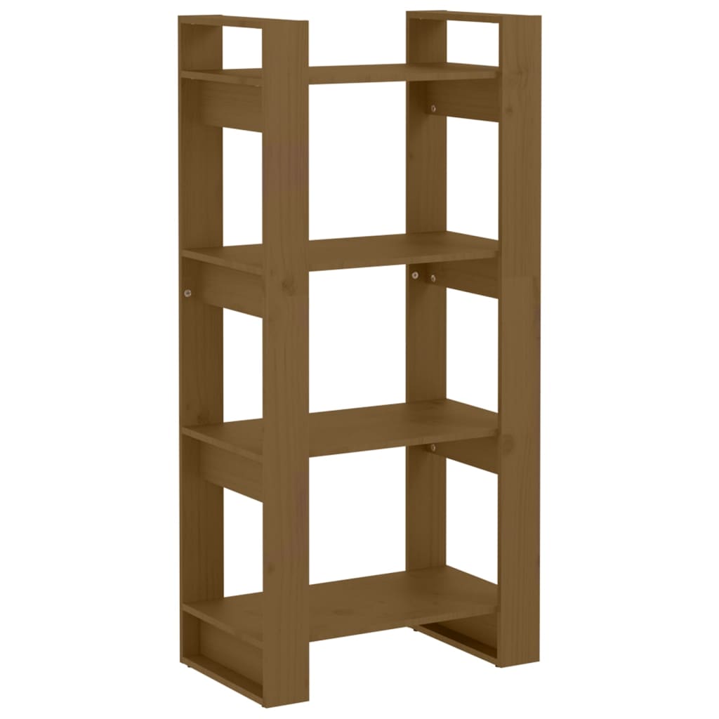 Bokhylle/romdeler honningbrun 60x35x125 cm heltre