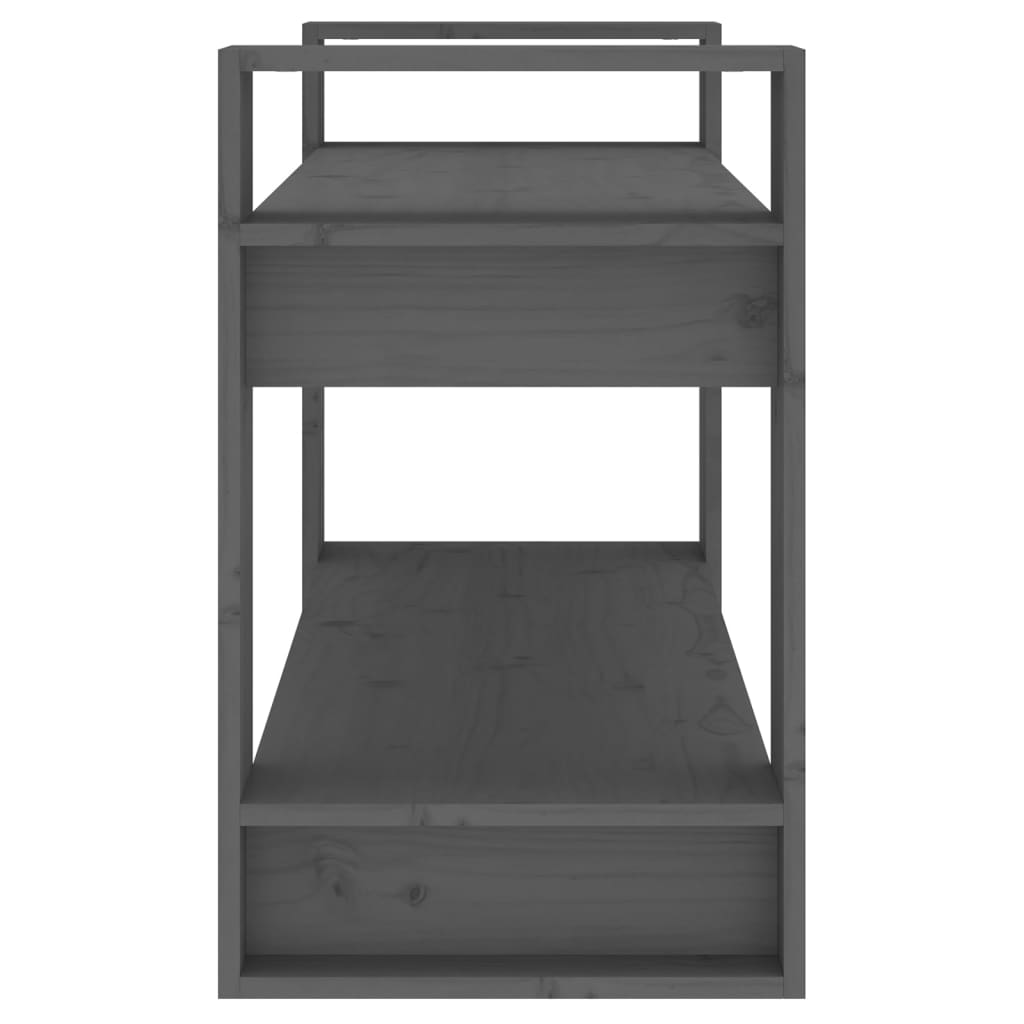 Bokhylle/romdeler grå 80x35x56,5 cm heltre furu