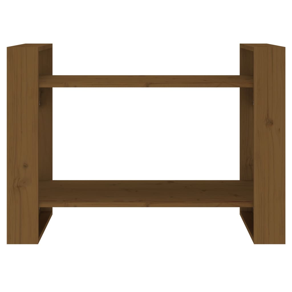 Bokhylle/romdeler honningbrun 80x35x56,5 cm heltre