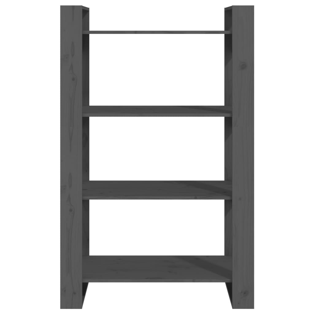 Bokhylle/romdeler grå 80x35x125 cm heltre furu