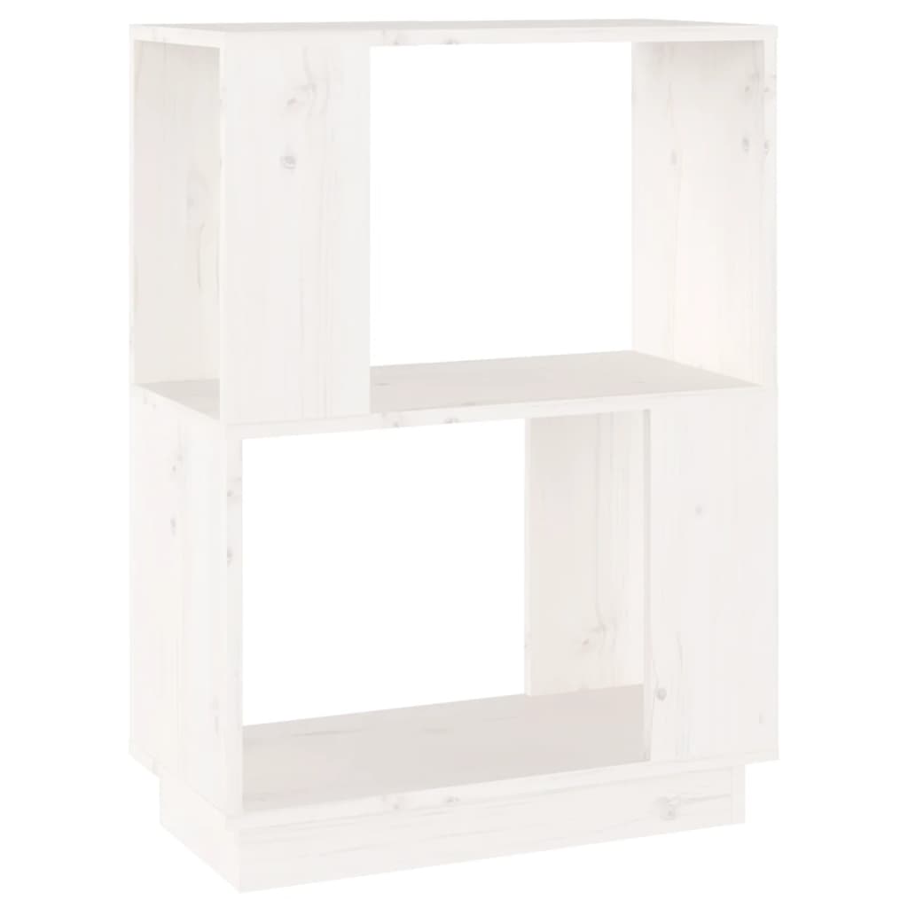 Bokhylle/romdeler hvit 51x25x70 cm heltre furu