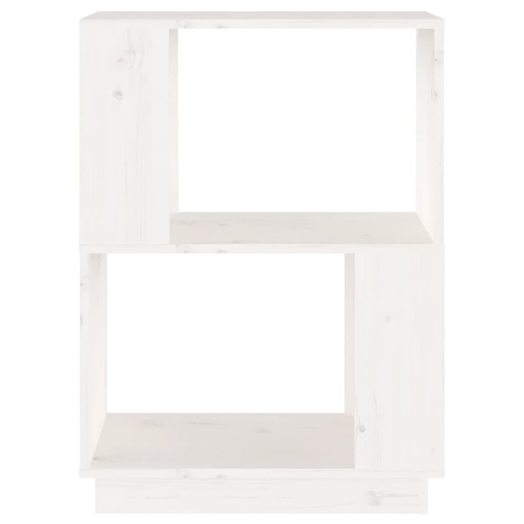 Bokhylle/romdeler hvit 51x25x70 cm heltre furu