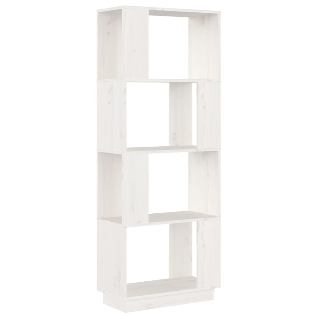 Bokhylle/romdeler hvit 51x25x132 cm heltre furu