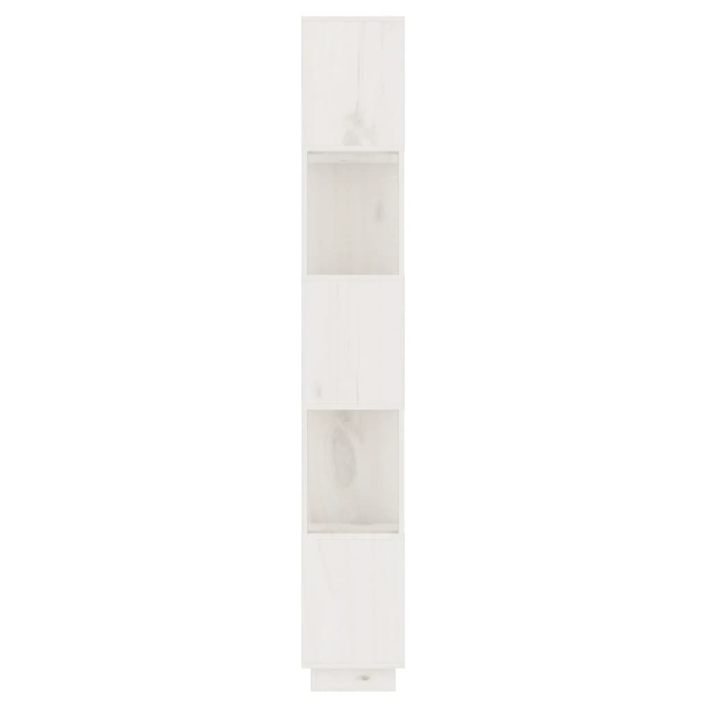 Bokhylle/romdeler hvit 51x25x163,5 cm heltre furu