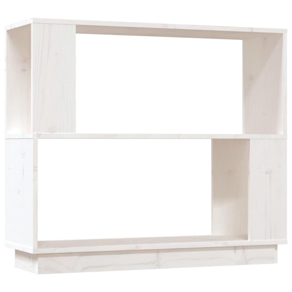 Bokhylle/romdeler hvit 80x25x70 cm heltre furu