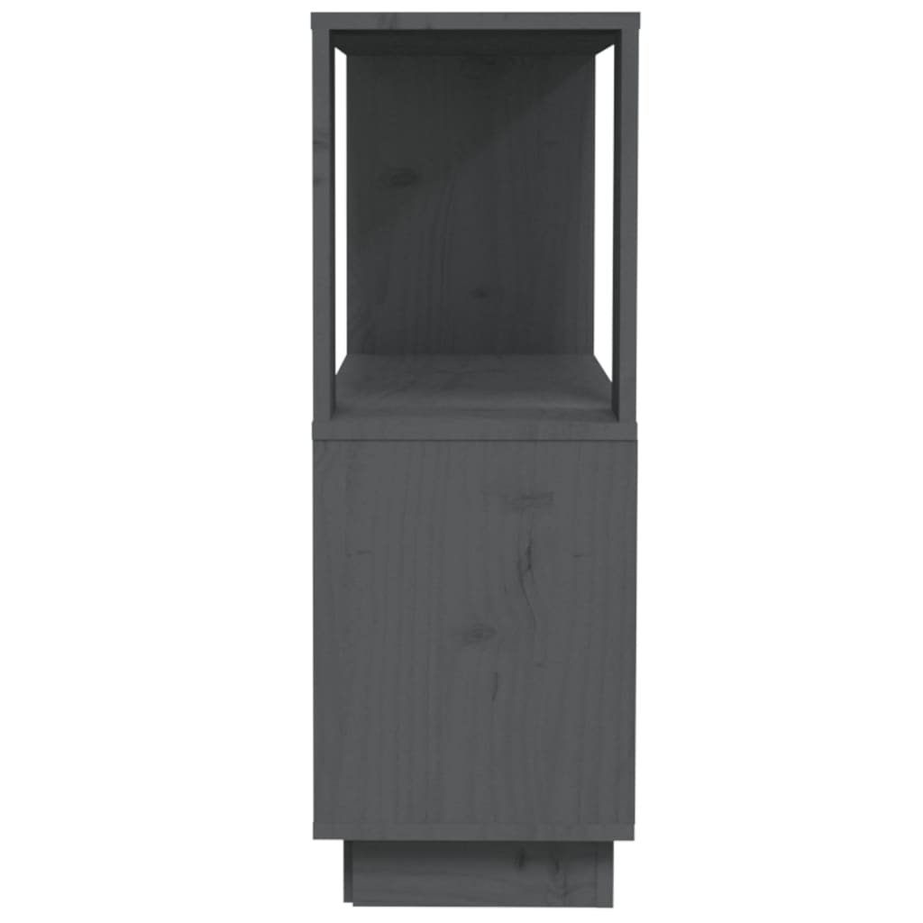 Bokhylle/romdeler grå 80x25x70 cm heltre furu